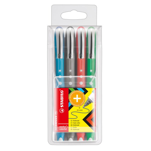 ASTUCCIO 4 ROLLER WORKERÂ®Colorful 0,5mm col. assortiti STABILO